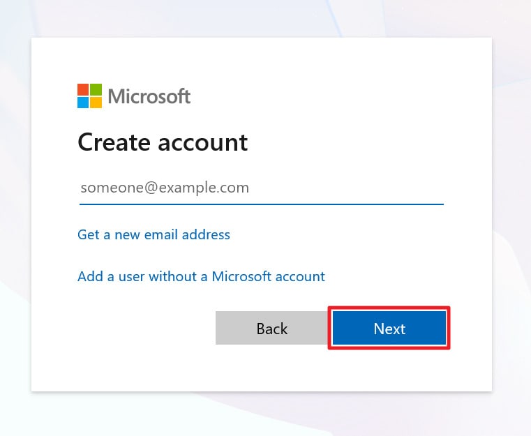 create new windows account